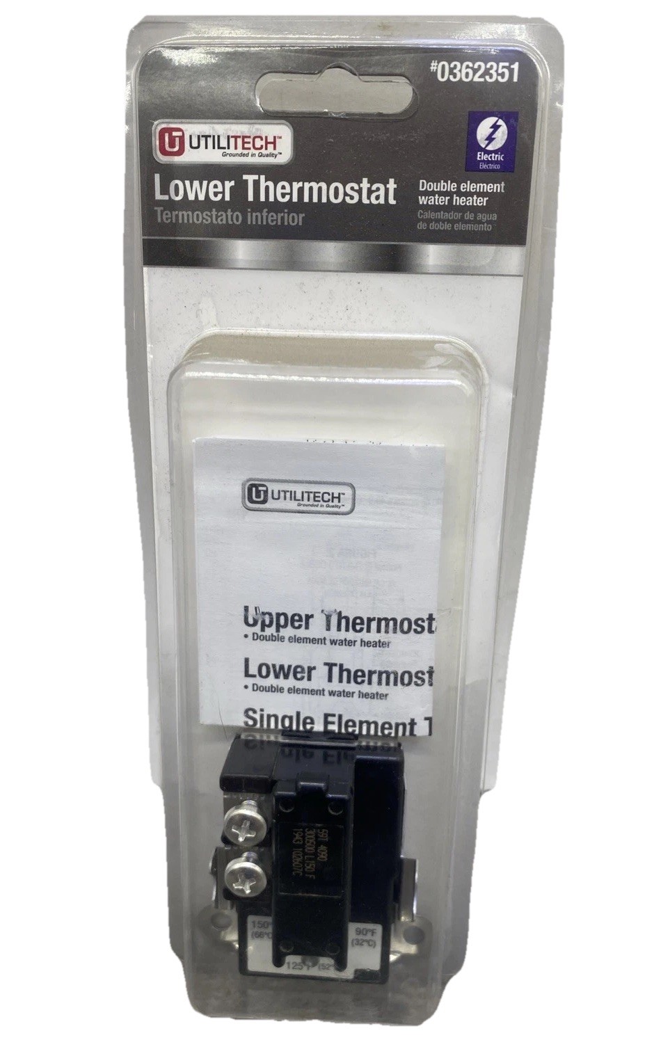 New Utilitech 0362351 Lower Thermostat Double Element Electric Water Heater {VV} gallery