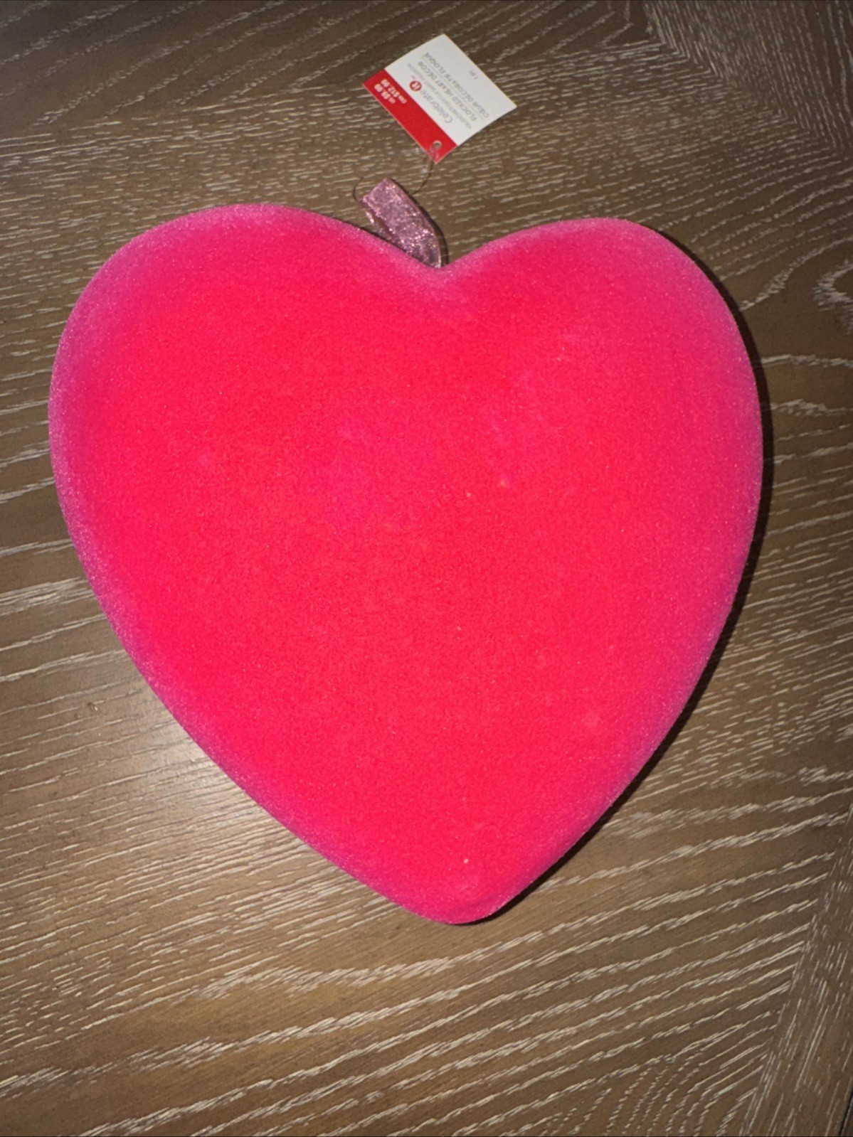 Flocked Pink Heart Length 9 inches by Height 8 inches Width NWT gallery