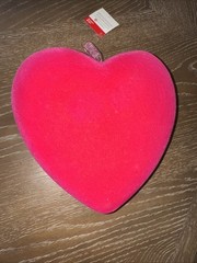 Flocked Pink Heart Length 9 inches by Height 8 inches Width NWT