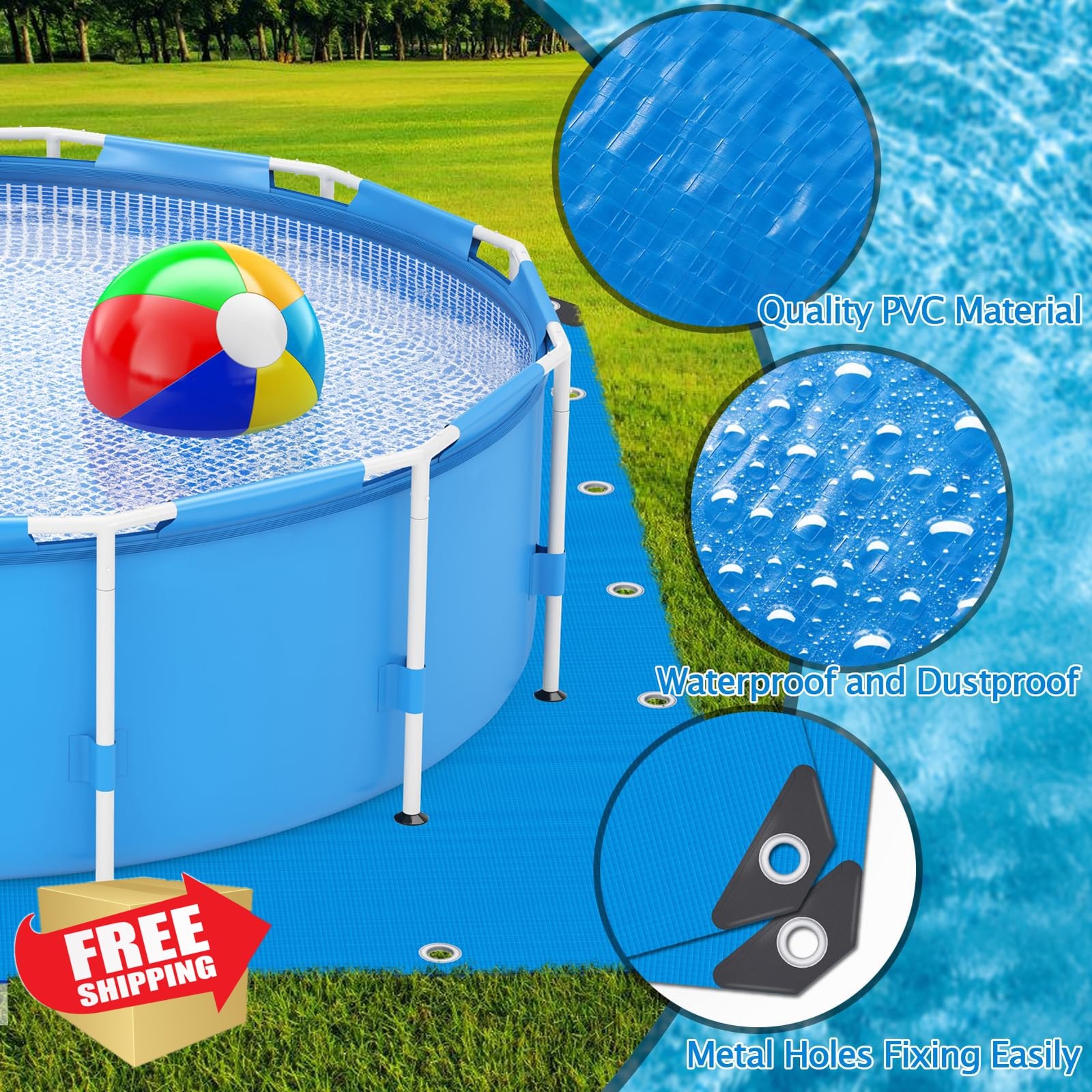10x10 Ft Pool Ground Cloth Liner Pad Heavy Duty Mat Protector gallery