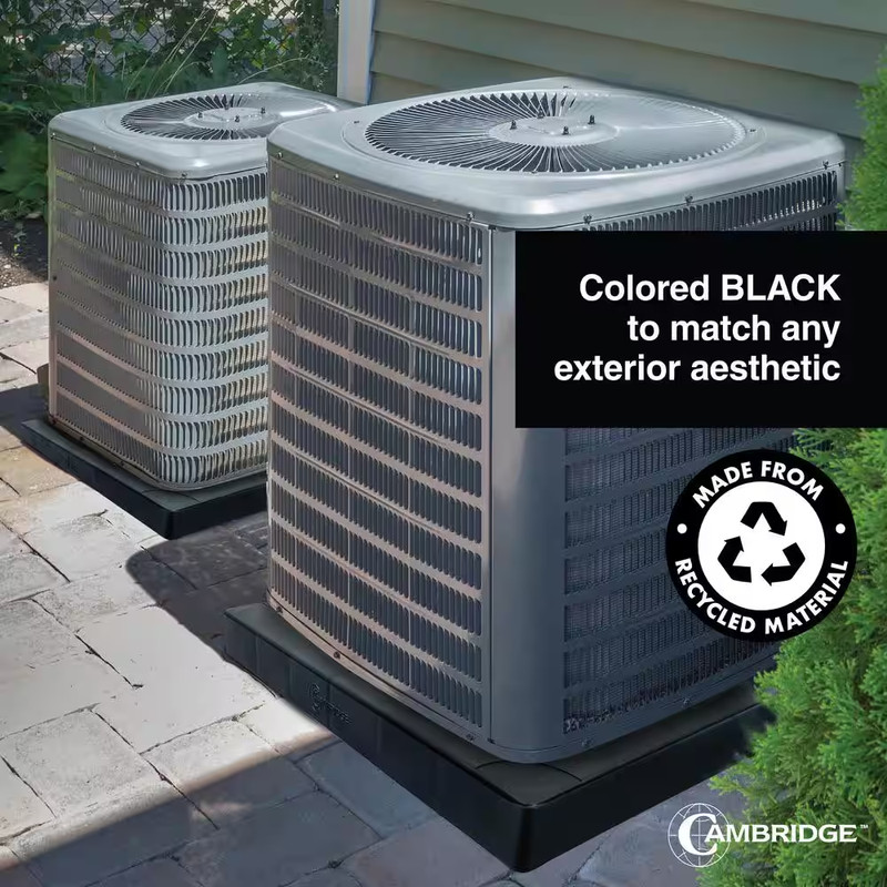 36 In. X 36 In. X 3 In. Plastic Central Air Conditioner Condenser Pad Black gallery