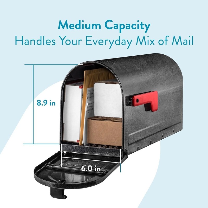 Elegant Medium Pewter Mailbox with Secure Magnetic Closure for Curbside Delivery gallery