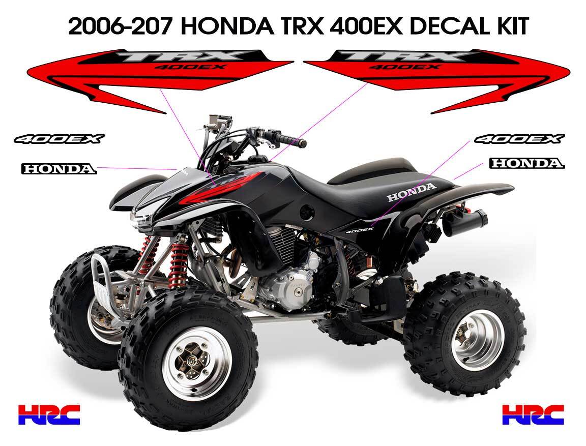 2006 2007 HONDA TRX 400EX Decal Sticker OEM kit Black Plastic 400 ATV Quad gallery