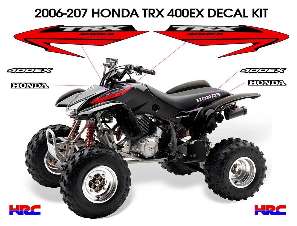 2006 2007 HONDA TRX 400EX Decal Sticker OEM kit Black Plastic 400 ATV Quad