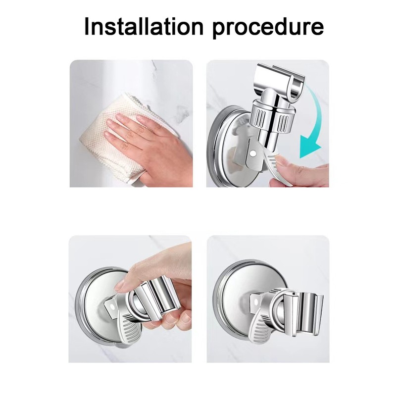 Adjustable Shower Head Holder Suction Cup Handheld Wall Mount Bathroom Bracket gallery