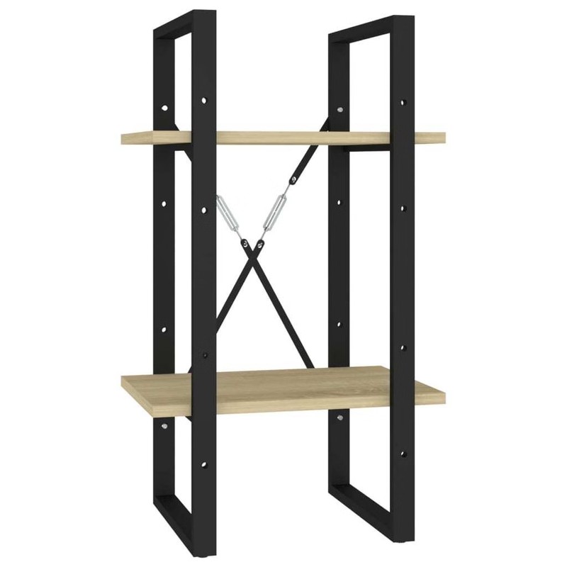 Book Cabinet Sonoma Oak, Black Engineered Wood, Metal Compact gallery