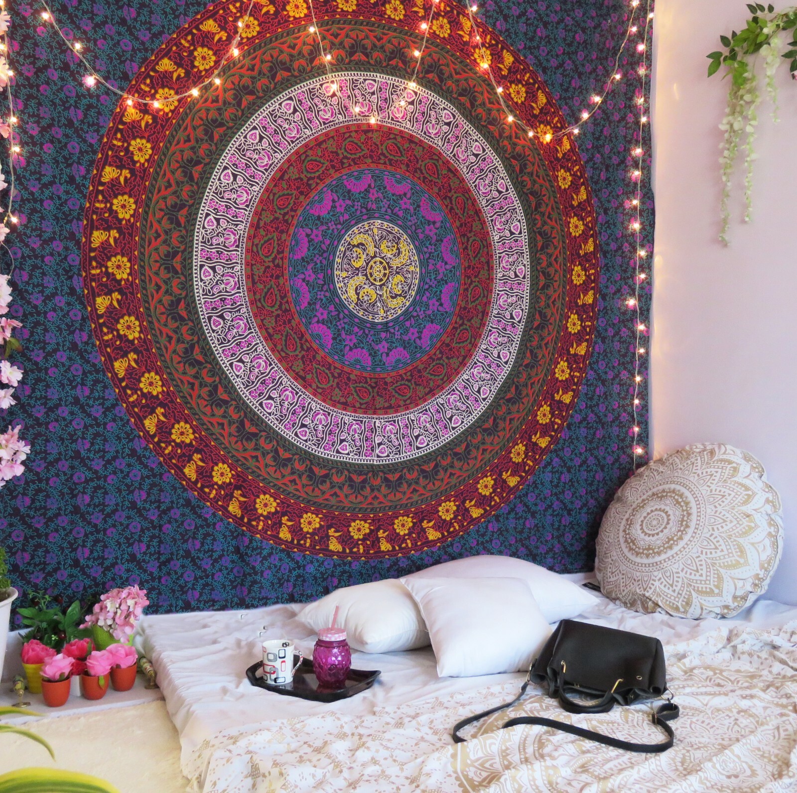 Oussum Wall Mandala Tapestry Indian Wall Hanging Hippie Decor Queen Bedspread gallery
