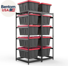 27 Gallon Storage Bin Rack Organizer, Heavy-Duty Tote Storage Rack, 5-Tier Stand