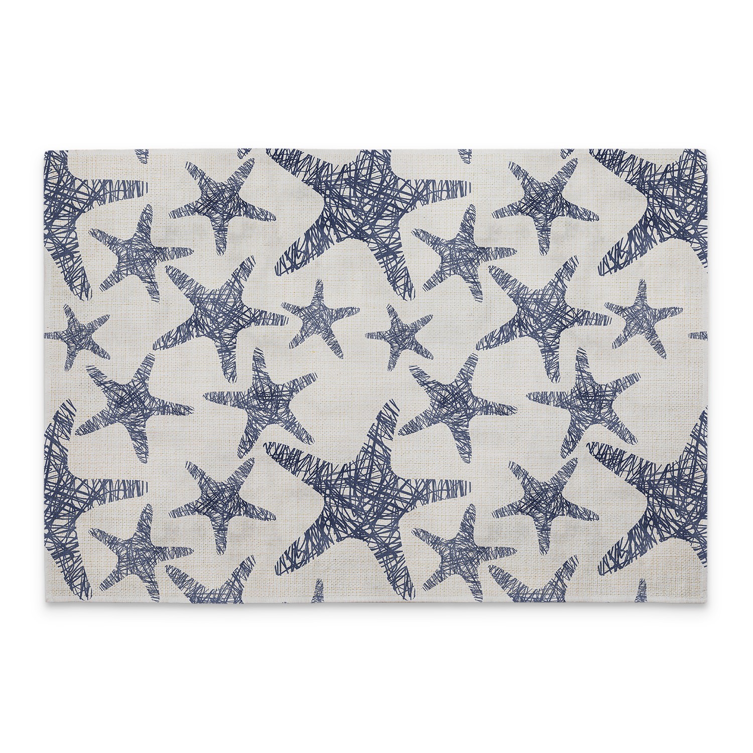Dark Denim Starfish 4-Pack Poly-Cotton Blend Placemats Manufactured in The USA gallery