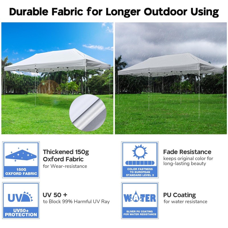InstaHibit 10x20Ft Replacement Canopy Top Cover UV50+ Outdoor Patio Home Garden gallery