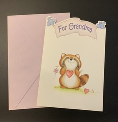 Grandparents Day Greeting Card For Grandma Hallmark new with env Raccoon Birds