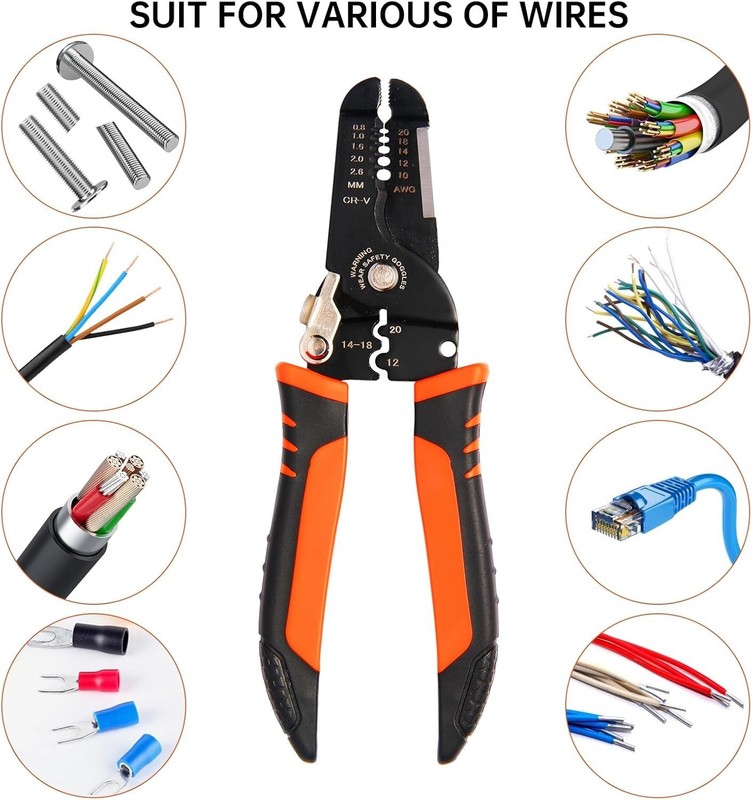 Wire Strippers Crimping Pliers Tool 5in1 Crimper Cutter 10-20 Awg Electric Wire gallery