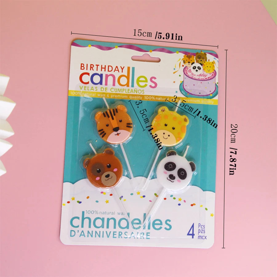 Creative Animal Candle Cake Decoration Plugin Tiger Panda Giraffe Pig Dog Cow Ca gallery