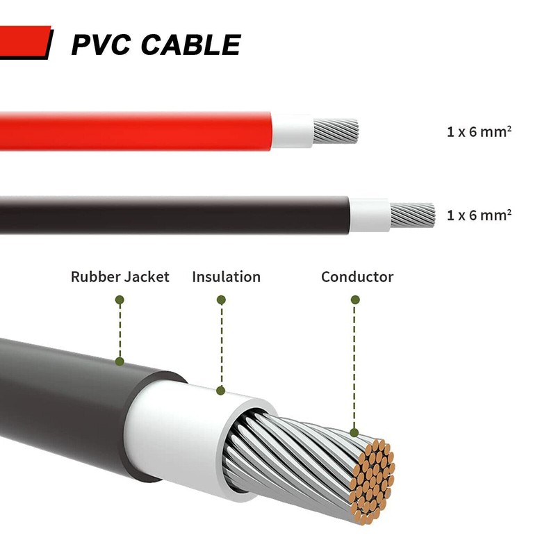 1 Pair Black+Red Solar Panel Extension Cable Wire Solar Connectors 10 AWG Gauge gallery