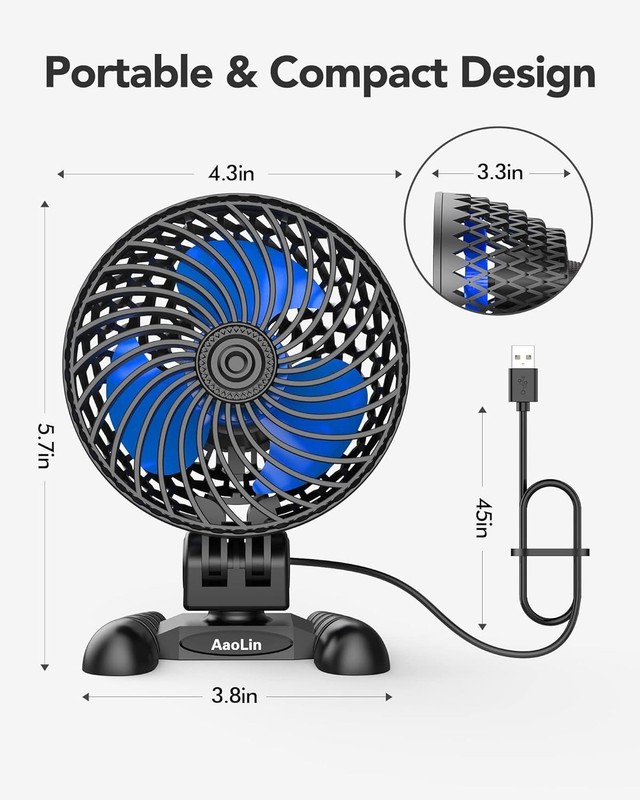 USB Desktop Mini Fan Stepless Speed Control Quiet Portable Airflow Cooling USNew gallery
