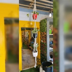 3-Tier Macrame Plant Hanger Handmade Cotton Rope Hanging Planter for Outdoor