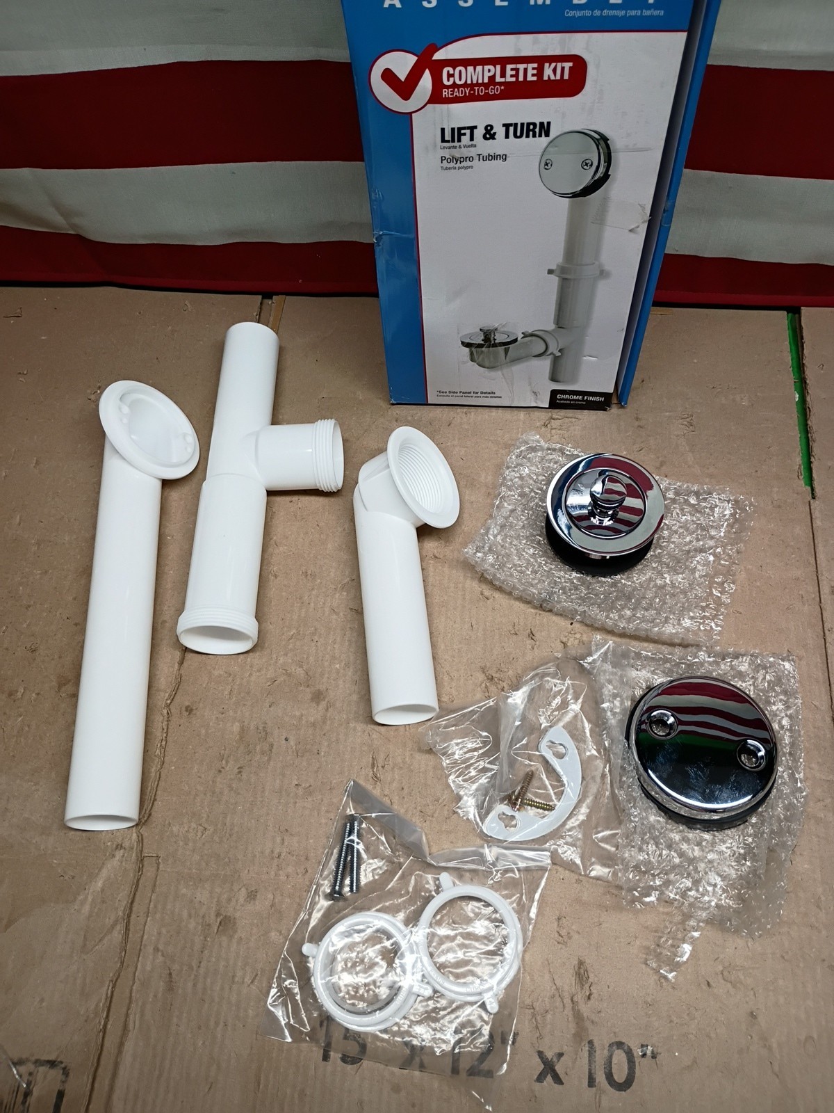 Danco 51933 Twist & Turn Tub Drain Kit, Chrome Finish gallery