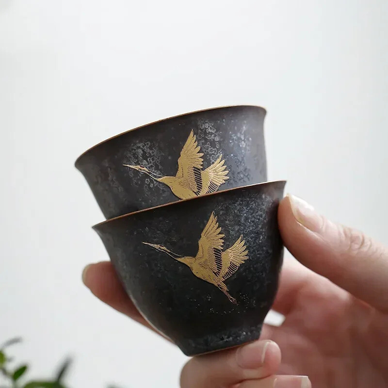 1PCS Chinese Vintage Ceramic Teacup Tea Bowl Household Tea Set Master Single Cup gallery