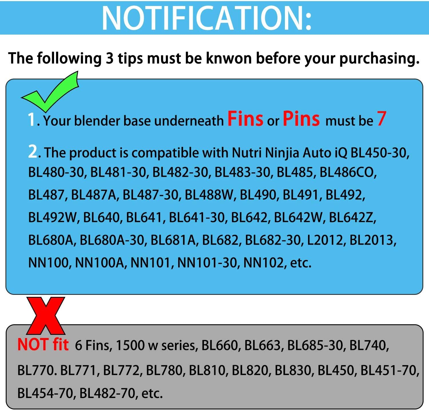 Replacement Extractor 7 Fin Blade Compatible with Nutri Ninja Auto IQ Blenders gallery