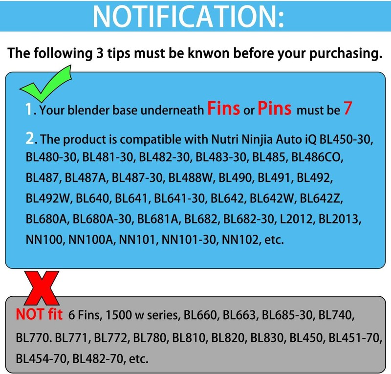 Replacement Extractor 7 Fin Blade Compatible with Nutri Ninja Auto IQ Blenders gallery