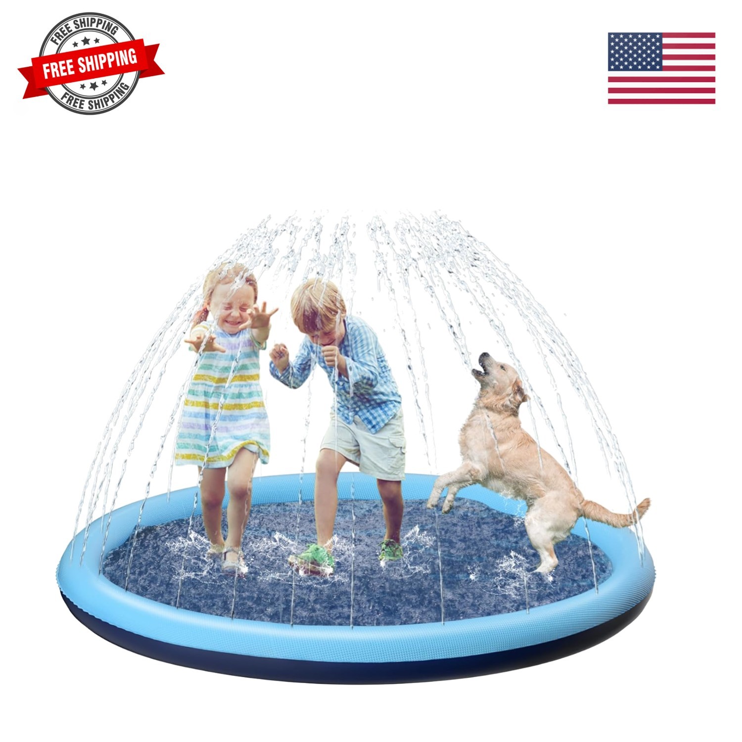 Kids Dog Splash Pad Sprinkler - Non Slip Dog Sprinkler Pad Splash Pool Puppy ... gallery