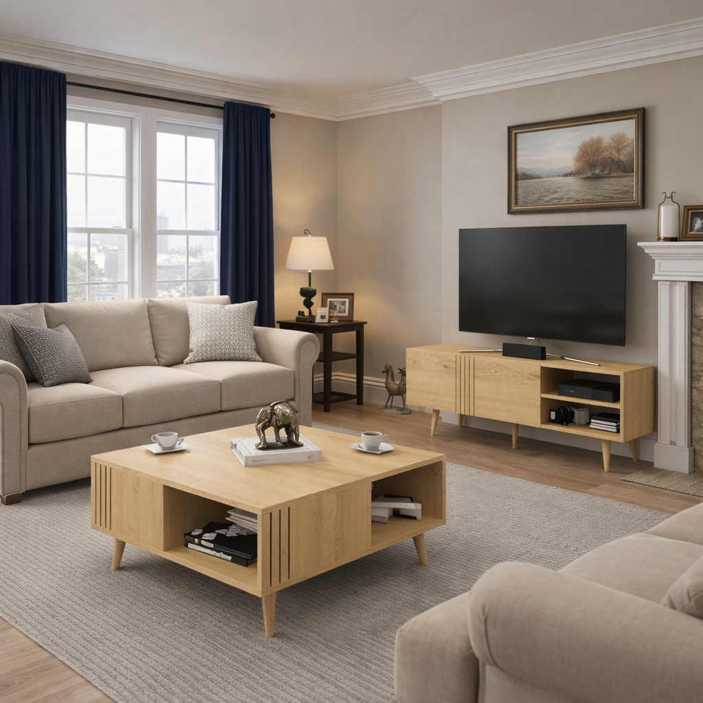 Ronas TV Stand & Coffee Table Living Room Set of 2 gallery