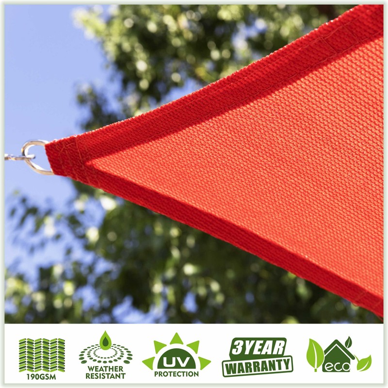 Colourtree Red Custom Size Rectangle Sun Shade Sail Canopy Fabric Cover Patio gallery