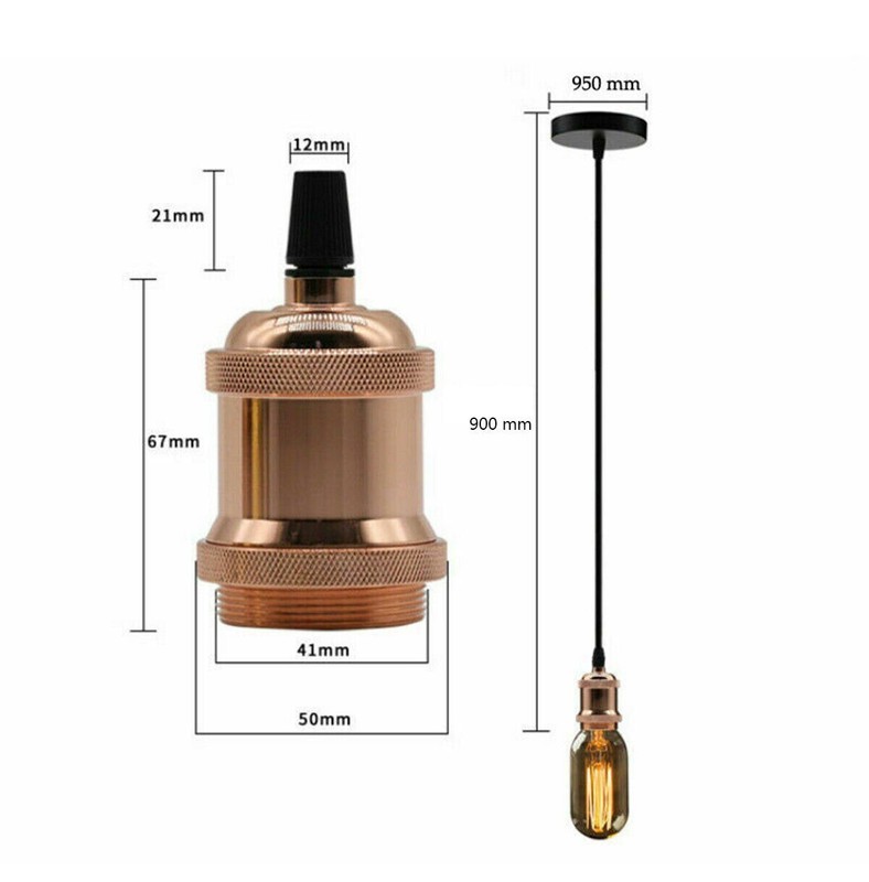 Pendant Light Kit Socket E27 Vintage Lampholder Cord Adjustable for Kitchens Bar gallery