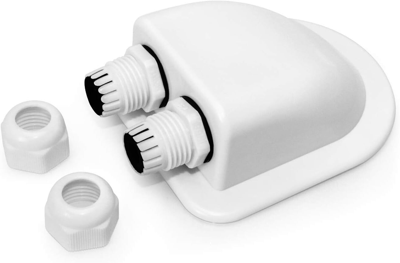 2 Pcs IP68 Waterproof ABS Solar Double Cable Entry Gland-Weather Resistant Dual gallery