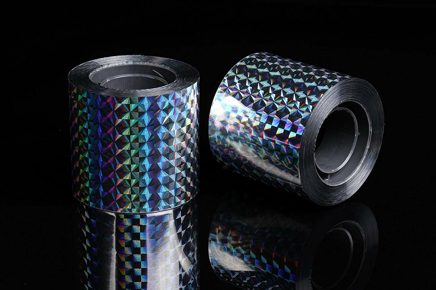 2 Pcs Bird Deterrent Reflective Scare Tape, Birds Repellent Double Sided Tape gallery