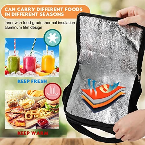 Pack Insulated Lunch Bags Bulk, Reusable Cooler Boxes, Basic Style 15 Black gallery