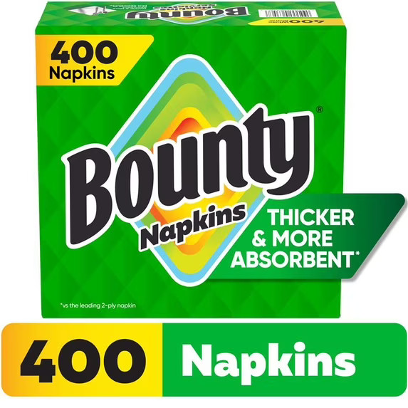 Bounty Everyday Disposable Paper Napkins, White, 400 Count Napkins Free Shipping gallery