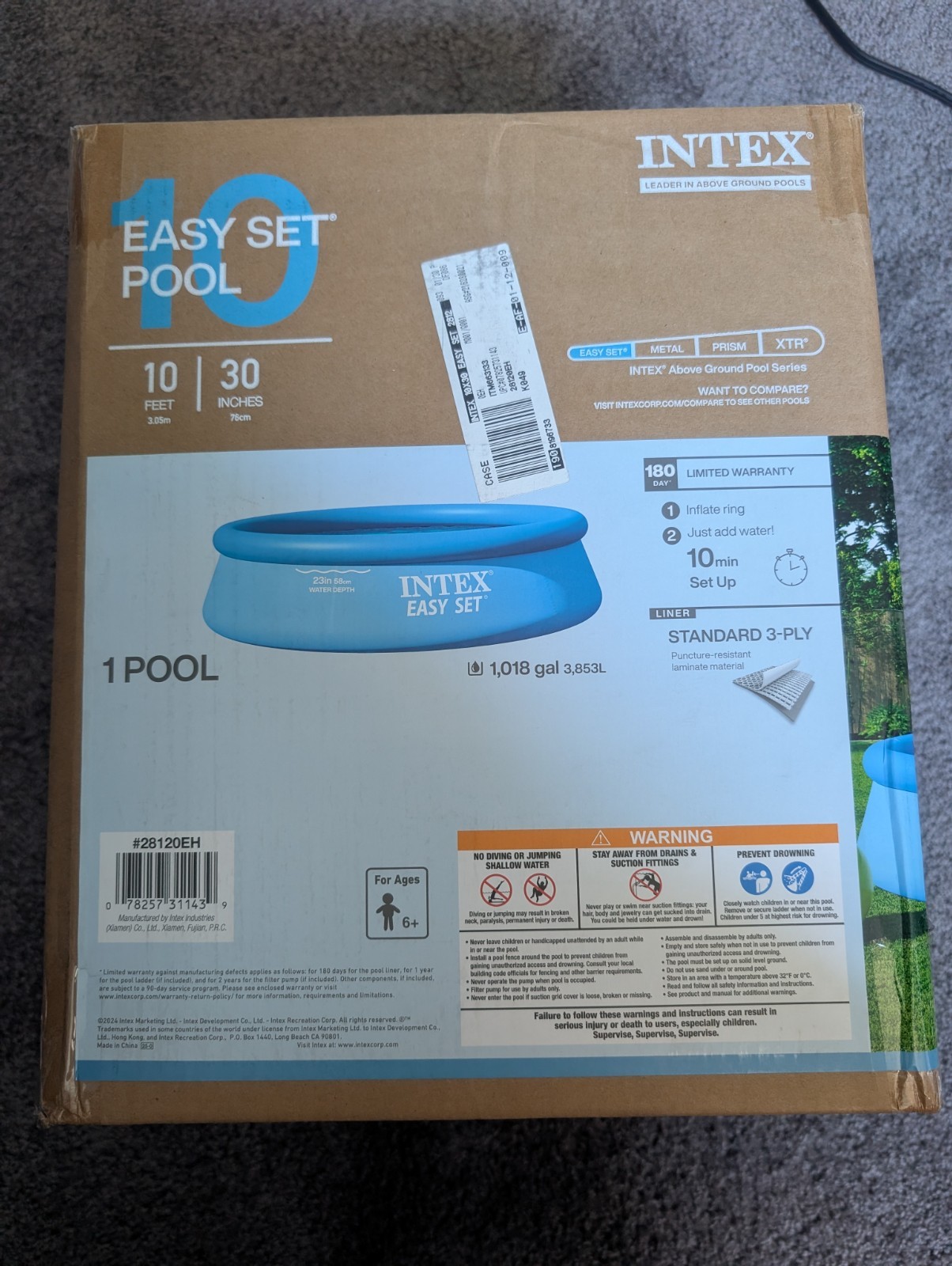 INTEX 28120EH 10ft x 30in Easy Set Pool NEW IN BOX! CHEAP! gallery
