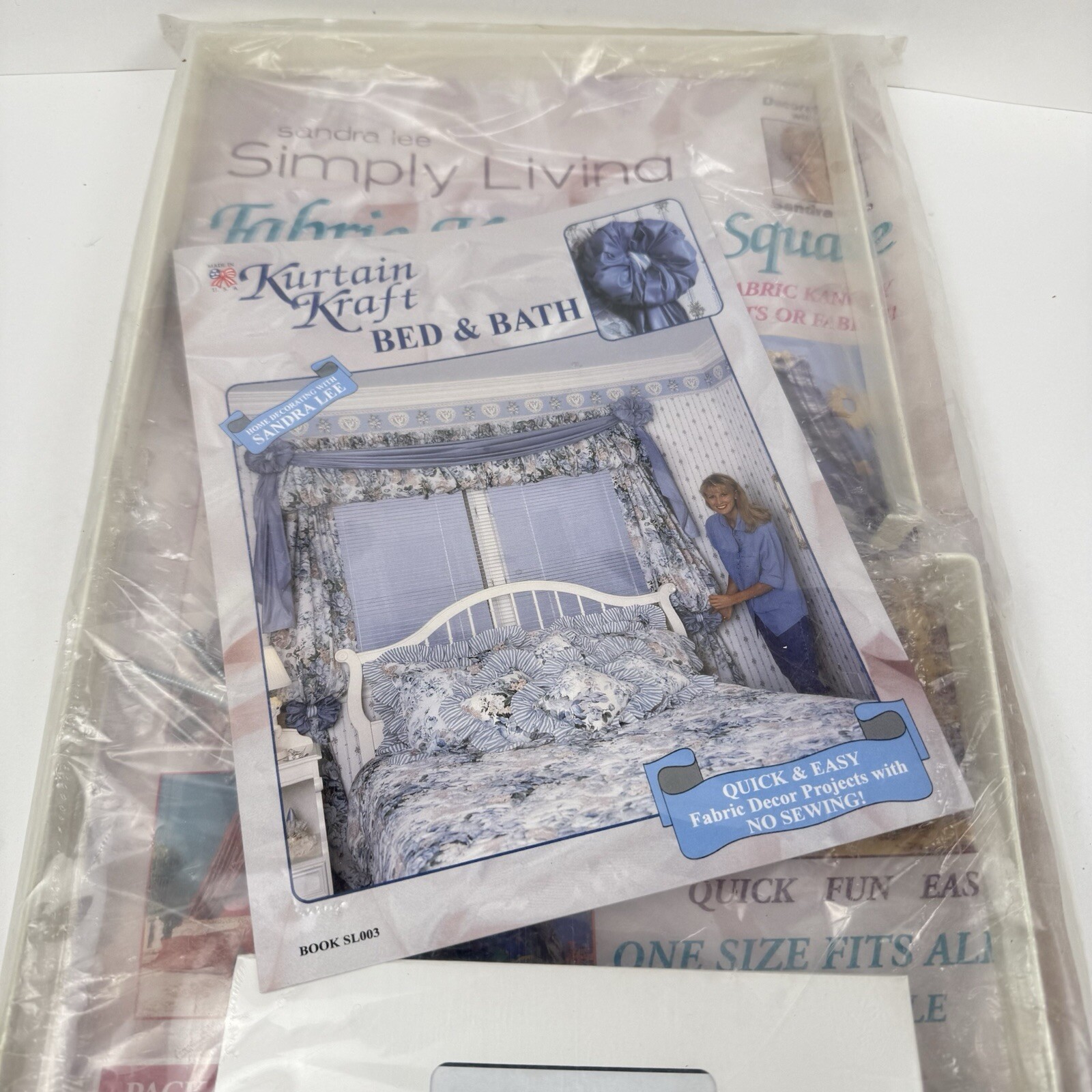 VTG Sandra Lee Simple Living Fabric Canopy Square Curtain Panel Craft No Sew Kit gallery