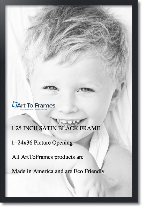 ArtToFrames 1.25" Custom Poster Frame Satin Black 3926 Large gallery