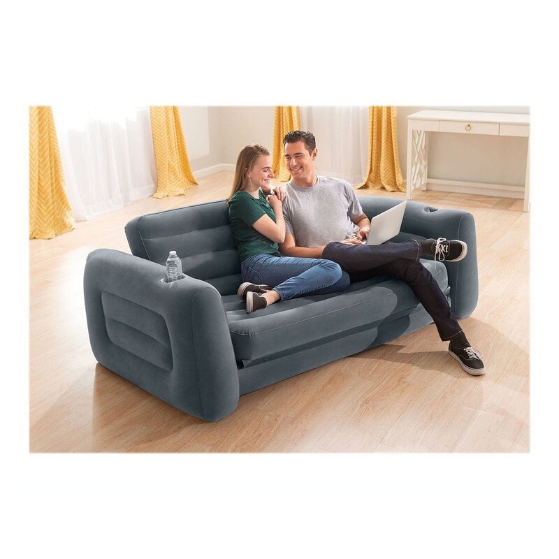 Pull Out Sofa Inflatable Bed Comfortable Couch Quick Inflate Indoor Use gallery