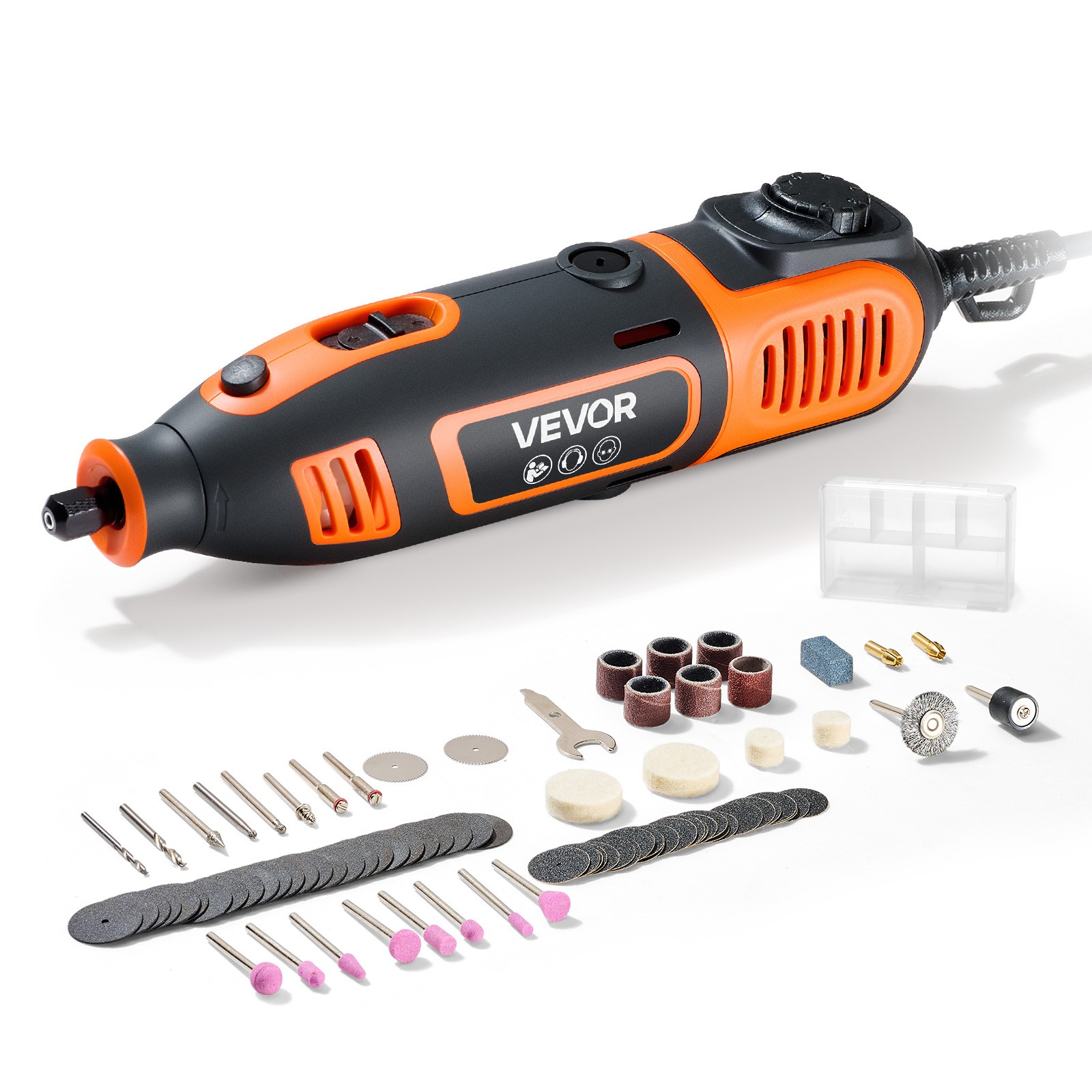 VEVOR 84-Piece Rotary Tool Kit 200W 6-Level Adjustable Speeds 8000-40000 RPM gallery