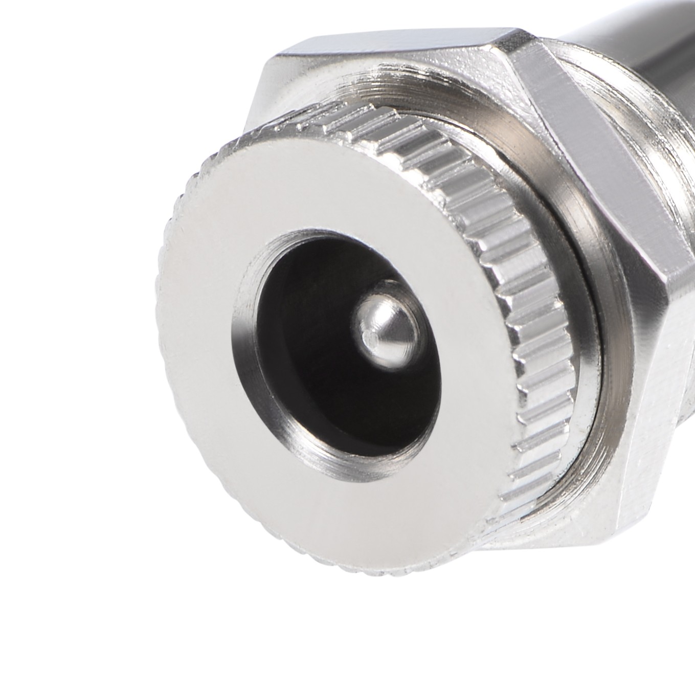 5Pcs Panel Mount DC Connector Power Socket Female 5.5mm x 2.5mm Silver Tone gallery