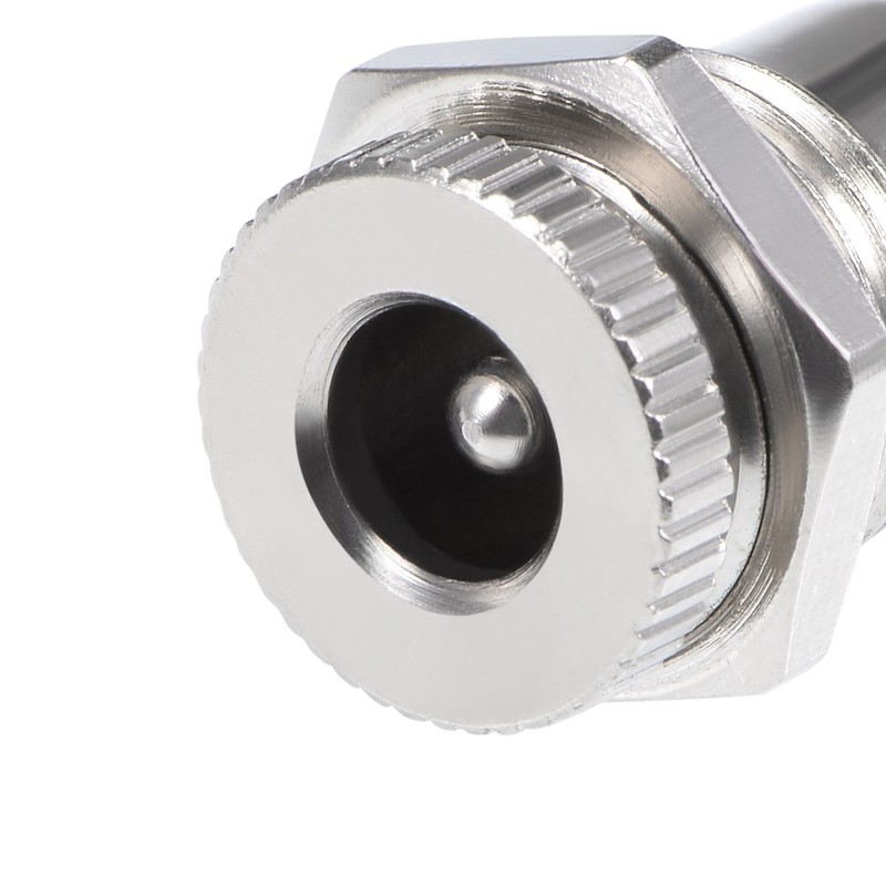 5Pcs Panel Mount DC Connector Power Socket Female 5.5mm x 2.5mm Silver Tone gallery