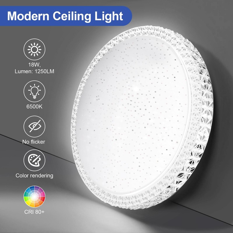 LED Flush Mount Ceiling Light Ultra Thin Round Cool White 6000K 18W/24W/36W/48W gallery