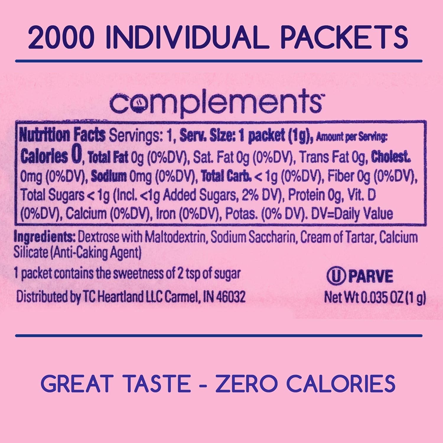 Pink Saccharin Sweetener Packets 2000ct Diet Calorie Free Zero Calorie Bulk gallery