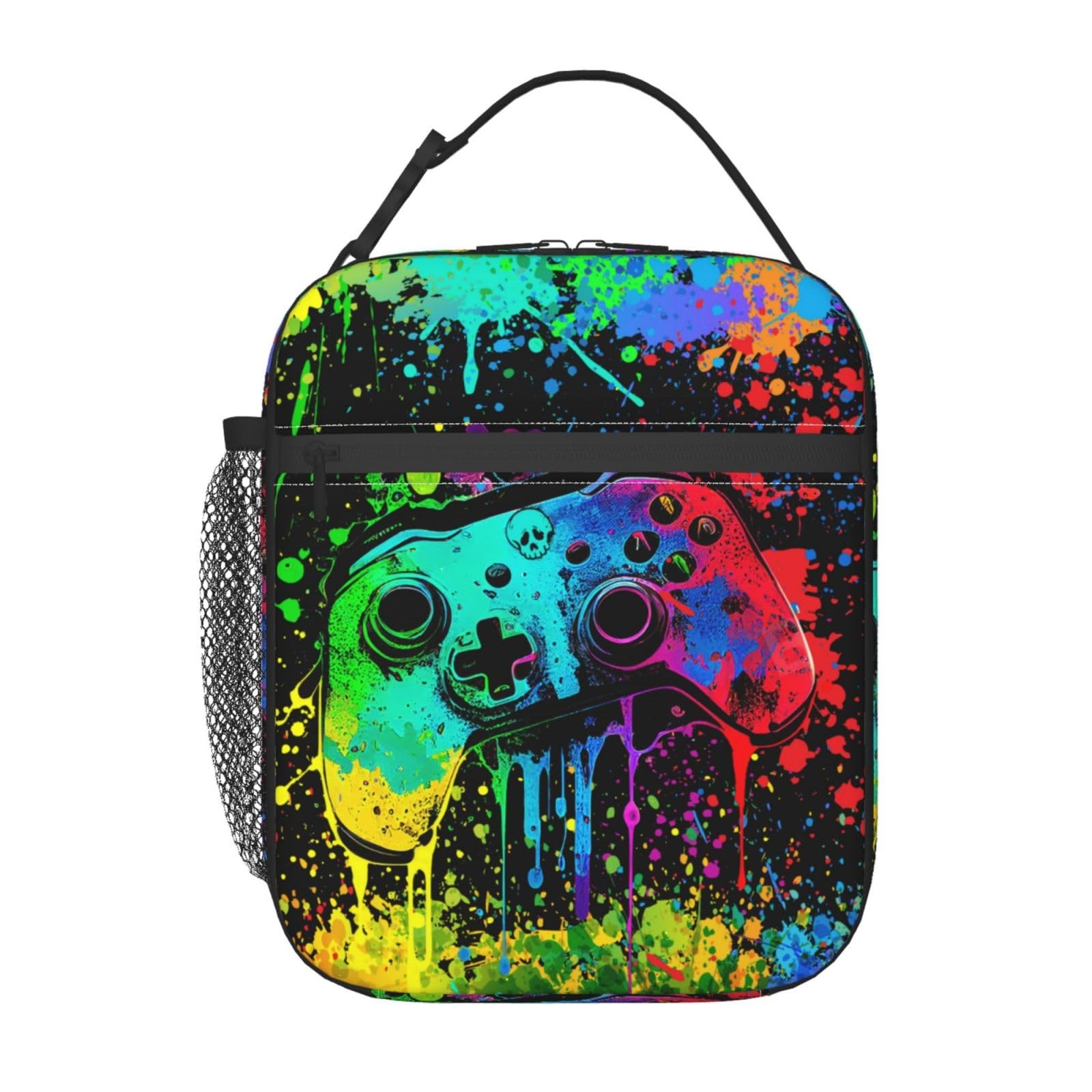Video Game Controller Insulated Lunch Bag Colorful Abstract Art Portable Tote gallery