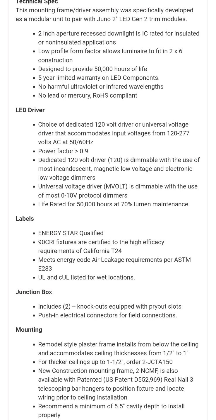 Lighting 2LEDDRIVER G2 06LM 120 FRPC LED Gen 2 Downlights gallery