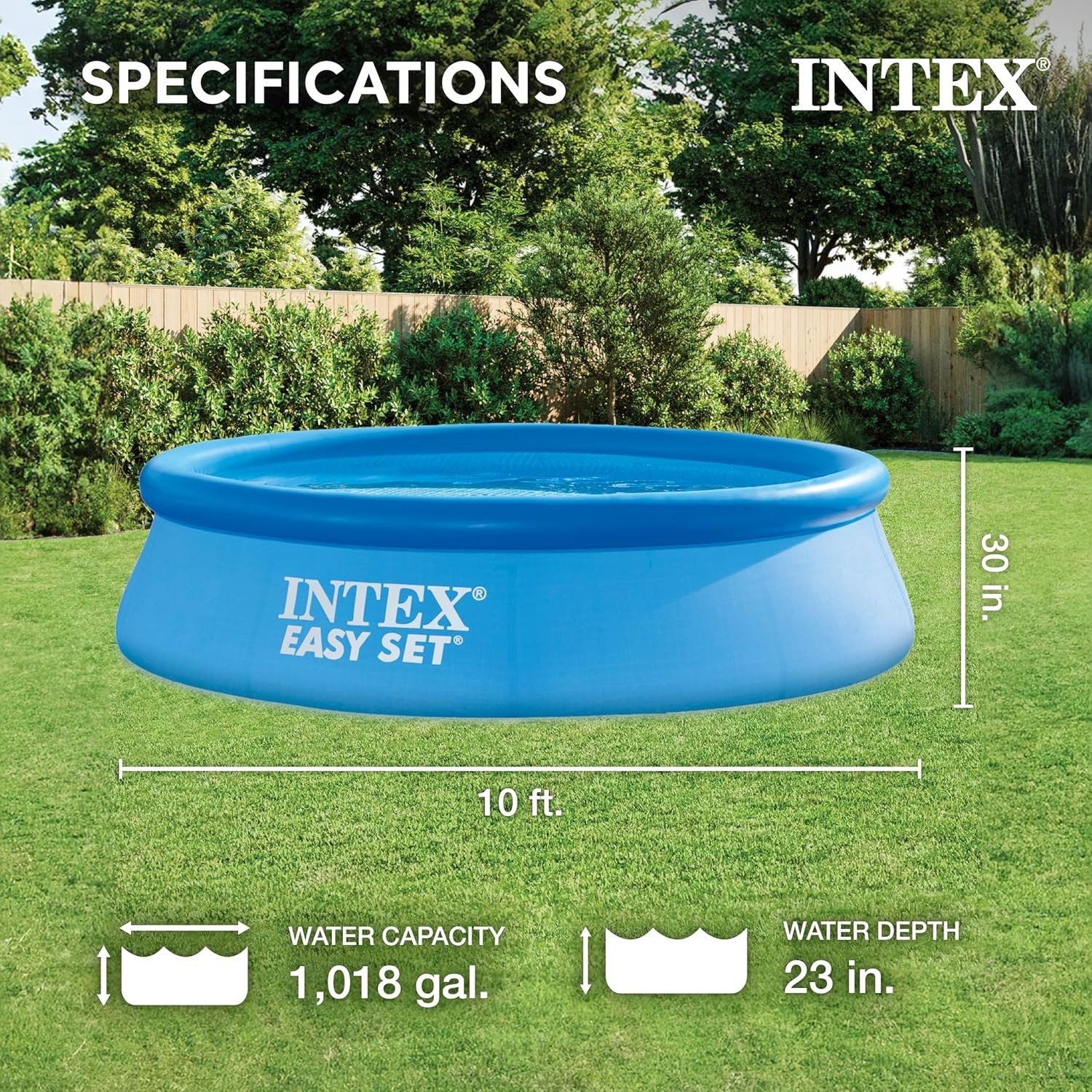 INTEX 28121EH Easy Set Inflatable Swimming Pool Set: 10ft x 30in– gallery