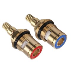 Brass Ceramic Stem Disc Cartridge Faucet Valve Replacement Quarter Turn 1/2″ for