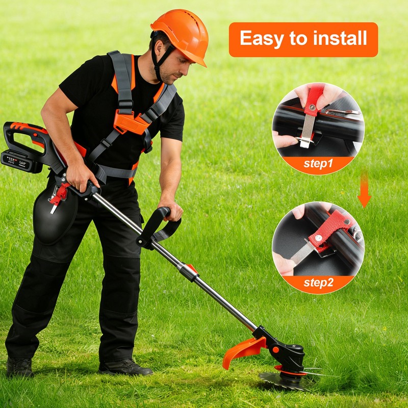Double Shoulder Weed Eater Harness Strap Mower Brush Cutter Trimmer Support Belt gallery