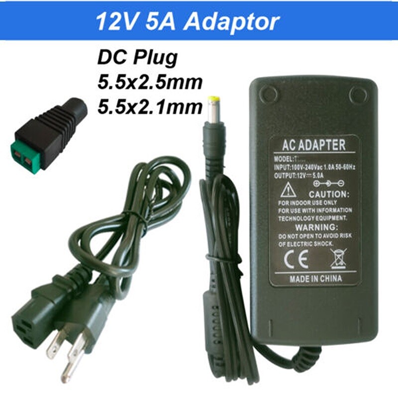 Switch LED Power Supply - 12V 5 Amp Transformer, 110v To 12V AC DC Adapter gallery