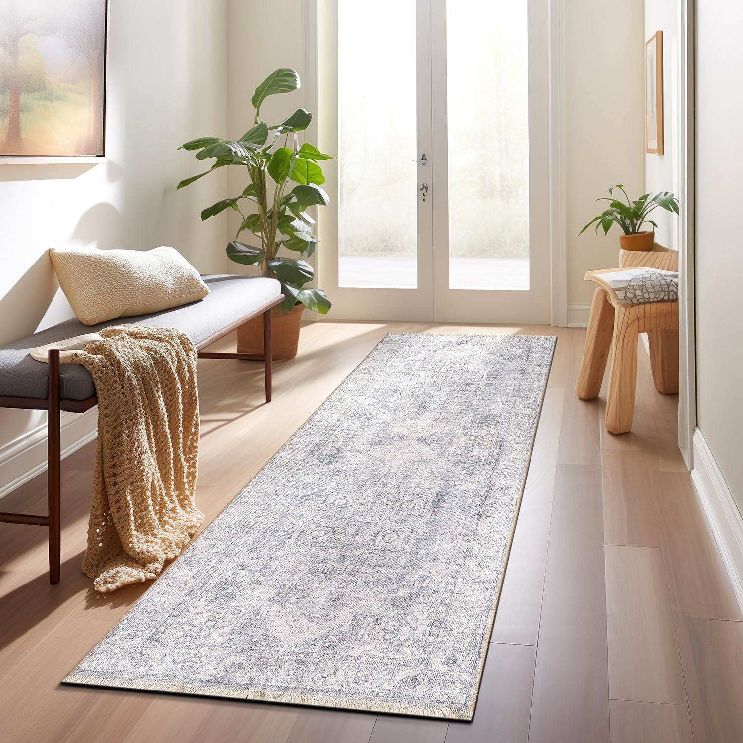 Rugshop Runner Rug Transitional Distressed Vintage Machine Washable Rugs 2x10 gallery