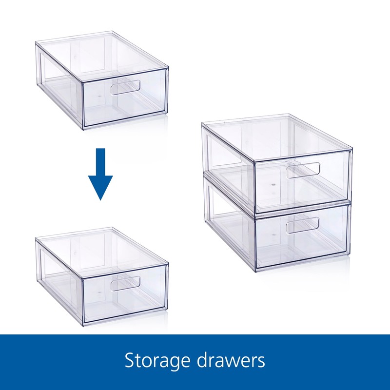 Clear Glossy Plastic Pull-Out Closet Drawer Medium Size, Adult Size gallery