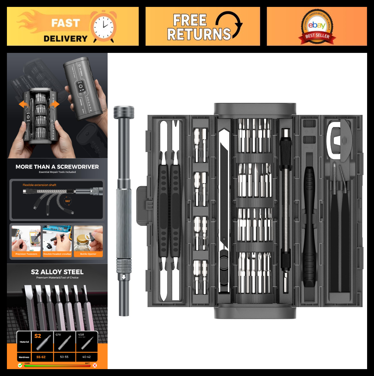 83-in-1 Precision Screwdriver Set - Mini Magnetic Repair Tool Kit for iPhone, PC gallery
